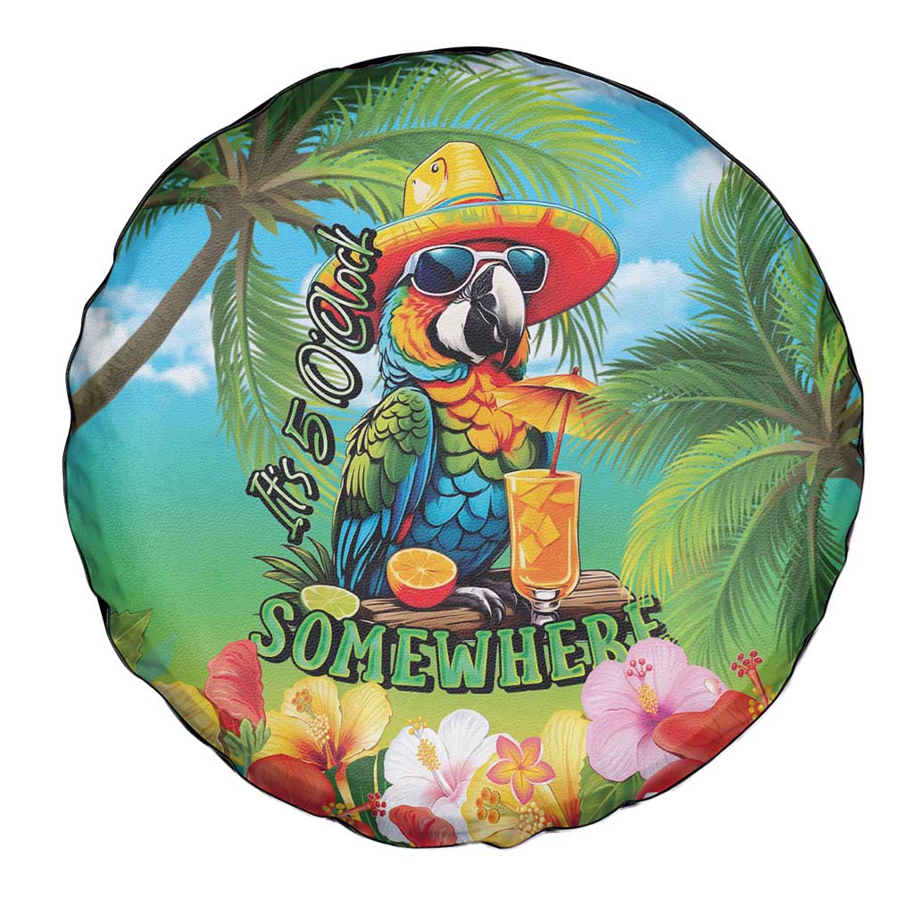 Always 5 O'clock Spare Tire Cover Hawaiian Tropical Parrot - Polynesian Pride