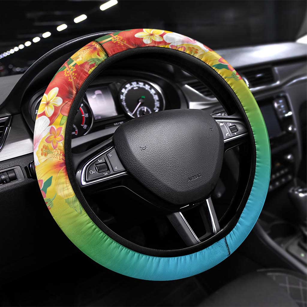 Always 5 O'clock Steering Wheel Cover Hawaiian Tropical Parrot - Polynesian Pride