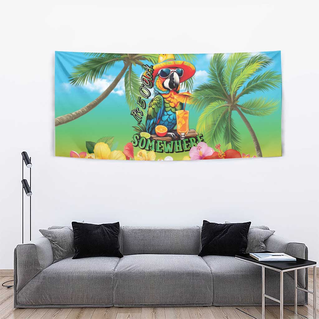 Always 5 O'clock Tapestry Hawaiian Tropical Parrot - Polynesian Pride