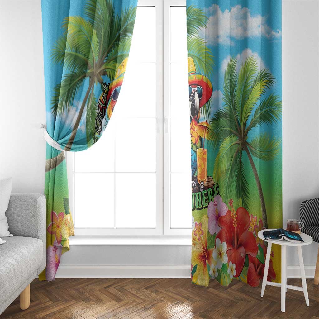 Always 5 O'clock Window Curtain Hawaiian Tropical Parrot - Polynesian Pride