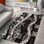 Hawaii Puakenikeni and Maile Lei Area Rug Black Japanese Wave Style - Polynesian Pride