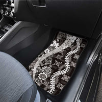 Hawaii Puakenikeni and Maile Lei Car Mats Black Japanese Wave Style - Polynesian Pride