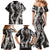 Hawaii Puakenikeni and Maile Lei Family Matching Mermaid Dress and Hawaiian Shirt Black Japanese Wave Style - Polynesian Pride