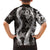 Hawaii Puakenikeni and Maile Lei Family Matching Tank Maxi Dress and Hawaiian Shirt Black Japanese Wave Style - Polynesian Pride