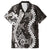 Hawaii Puakenikeni and Maile Lei Family Matching Tank Maxi Dress and Hawaiian Shirt Black Japanese Wave Style - Polynesian Pride