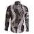 Hawaii Puakenikeni and Maile Lei Family Matching Tank Maxi Dress and Hawaiian Shirt Black Japanese Wave Style - Polynesian Pride