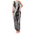 Hawaii Puakenikeni and Maile Lei Family Matching Tank Maxi Dress and Hawaiian Shirt Black Japanese Wave Style - Polynesian Pride