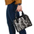 Hawaii Puakenikeni and Maile Lei Shoulder Handbag Black Japanese Wave Style - Polynesian Pride