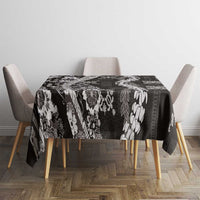 Hawaii Puakenikeni and Maile Lei Tablecloth Black Japanese Wave Style - Polynesian Pride