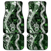 Hawaii Puakenikeni and Maile Lei Car Mats Green Japanese Wave Style - Polynesian Pride