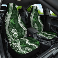 Hawaii Puakenikeni and Maile Lei Car Seat Cover Green Japanese Wave Style - Polynesian Pride