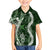Hawaii Puakenikeni and Maile Lei Family Matching Long Sleeve Bodycon Dress and Hawaiian Shirt Green Japanese Wave Style - Polynesian Pride