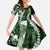 Hawaii Puakenikeni and Maile Lei Family Matching Tank Maxi Dress and Hawaiian Shirt Green Japanese Wave Style - Polynesian Pride