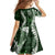 Hawaii Puakenikeni and Maile Lei Family Matching Tank Maxi Dress and Hawaiian Shirt Green Japanese Wave Style - Polynesian Pride