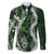 Hawaii Puakenikeni and Maile Lei Family Matching Tank Maxi Dress and Hawaiian Shirt Green Japanese Wave Style - Polynesian Pride