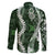 Hawaii Puakenikeni and Maile Lei Family Matching Tank Maxi Dress and Hawaiian Shirt Green Japanese Wave Style - Polynesian Pride