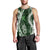 Hawaii Puakenikeni and Maile Lei Men Tank Top Green Japanese Wave Style - Polynesian Pride