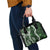 Hawaii Puakenikeni and Maile Lei Shoulder Handbag Green Japanese Wave Style - Polynesian Pride