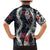 Hawaii Puakenikeni and Maile Lei Family Matching Mermaid Dress and Hawaiian Shirt Navy Blue Japanese Wave Style - Polynesian Pride
