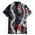 Hawaii Puakenikeni and Maile Lei Family Matching Mermaid Dress and Hawaiian Shirt Navy Blue Japanese Wave Style - Polynesian Pride
