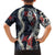 Hawaii Puakenikeni and Maile Lei Family Matching Tank Maxi Dress and Hawaiian Shirt Navy Blue Japanese Wave Style - Polynesian Pride