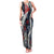 Hawaii Puakenikeni and Maile Lei Family Matching Tank Maxi Dress and Hawaiian Shirt Navy Blue Japanese Wave Style - Polynesian Pride
