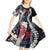 Hawaii Puakenikeni and Maile Lei Kid Short Sleeve Dress Navy Blue Japanese Wave Style - Polynesian Pride