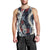 Hawaii Puakenikeni and Maile Lei Men Tank Top Navy Blue Japanese Wave Style - Polynesian Pride