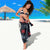Hawaii Puakenikeni and Maile Lei Sarong Navy Blue Japanese Wave Style - Polynesian Pride