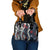 Hawaii Puakenikeni and Maile Lei Shoulder Handbag Navy Blue Japanese Wave Style - Polynesian Pride