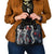 Hawaii Puakenikeni and Maile Lei Shoulder Handbag Navy Blue Japanese Wave Style - Polynesian Pride