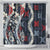 Hawaii Puakenikeni and Maile Lei Shower Curtain Navy Blue Japanese Wave Style - Polynesian Pride