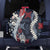 Hawaii Puakenikeni and Maile Lei Spare Tire Cover Navy Blue Japanese Wave Style - Polynesian Pride