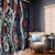 Hawaii Puakenikeni and Maile Lei Window Curtain Navy Blue Japanese Wave Style - Polynesian Pride