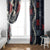 Hawaii Puakenikeni and Maile Lei Window Curtain Navy Blue Japanese Wave Style - Polynesian Pride