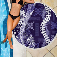 Hawaii Puakenikeni and Maile Lei Beach Blanket Purple Japanese Wave Style - Polynesian Pride