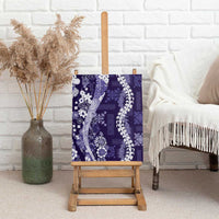 Hawaii Puakenikeni and Maile Lei Canvas Wall Art Purple Japanese Wave Style - Polynesian Pride