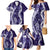 Hawaii Puakenikeni and Maile Lei Family Matching Mermaid Dress and Hawaiian Shirt Purple Japanese Wave Style - Polynesian Pride