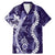 Hawaii Puakenikeni and Maile Lei Family Matching Mermaid Dress and Hawaiian Shirt Purple Japanese Wave Style - Polynesian Pride