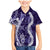 Hawaii Puakenikeni and Maile Lei Family Matching Mermaid Dress and Hawaiian Shirt Purple Japanese Wave Style - Polynesian Pride