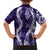 Hawaii Puakenikeni and Maile Lei Family Matching Short Sleeve Bodycon Dress and Hawaiian Shirt Purple Japanese Wave Style - Polynesian Pride