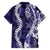 Hawaii Puakenikeni and Maile Lei Family Matching Short Sleeve Bodycon Dress and Hawaiian Shirt Purple Japanese Wave Style - Polynesian Pride