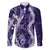 Hawaii Puakenikeni and Maile Lei Family Matching Tank Maxi Dress and Hawaiian Shirt Purple Japanese Wave Style - Polynesian Pride