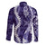 Hawaii Puakenikeni and Maile Lei Family Matching Tank Maxi Dress and Hawaiian Shirt Purple Japanese Wave Style - Polynesian Pride