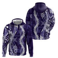 Hawaii Puakenikeni and Maile Lei Hoodie Purple Japanese Wave Style - Polynesian Pride