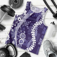 Hawaii Puakenikeni and Maile Lei Men Tank Top Purple Japanese Wave Style - Polynesian Pride