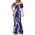 Hawaii Puakenikeni and Maile Lei Mermaid Dress Purple Japanese Wave Style - Polynesian Pride