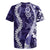 Hawaii Puakenikeni and Maile Lei Rugby Jersey Purple Japanese Wave Style - Polynesian Pride