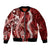 Hawaii Puakenikeni and Maile Lei Bomber Jacket Red Japanese Wave Style - Polynesian Pride