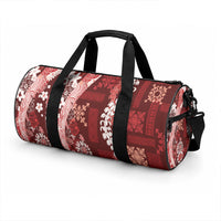 Hawaii Puakenikeni and Maile Lei Duffle Bag Red Japanese Wave Style LT9 - Polynesian Pride
